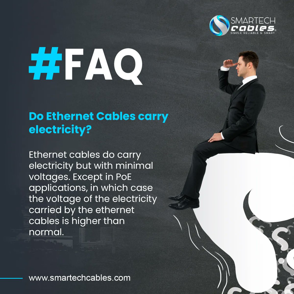 smartechcables's tweet image. #FAQ
Do Ethernet Cables carry electricity?
Ethernet cables do carry electricity but with minimal voltages.
Except in #PoE applications, in which case the #voltage of the electricity carried by the ethernet cables is higher than normal.
#ethernetcables #lowviltage #networkcabing