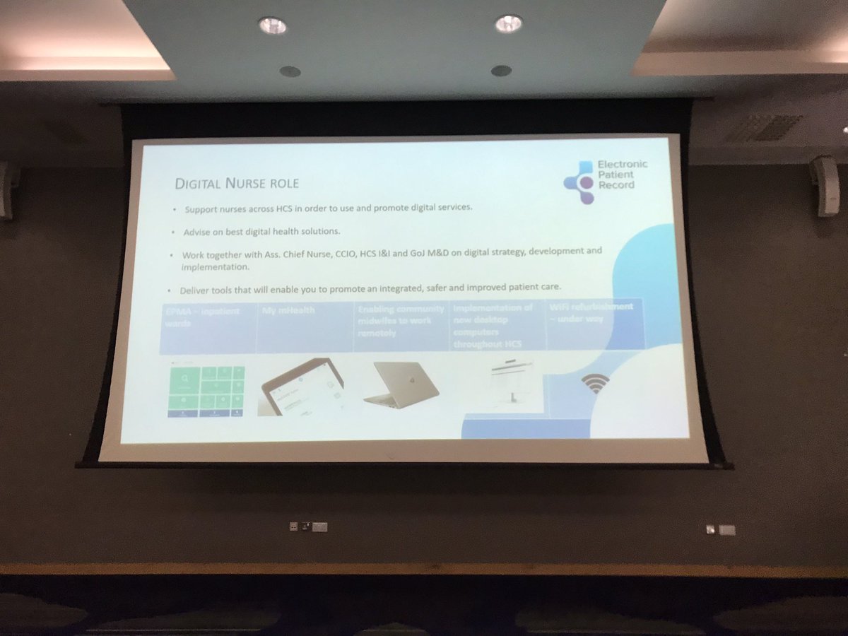 RoseANaylor's tweet photo. Great to hear from HCS digital nurse @RickJer1 about the timeline for the EPR programme - exciting times ahead … automated systems to support great care delivery and escalation of concerns #nurseiswhoiam https://t.co/jce6vPZGTO