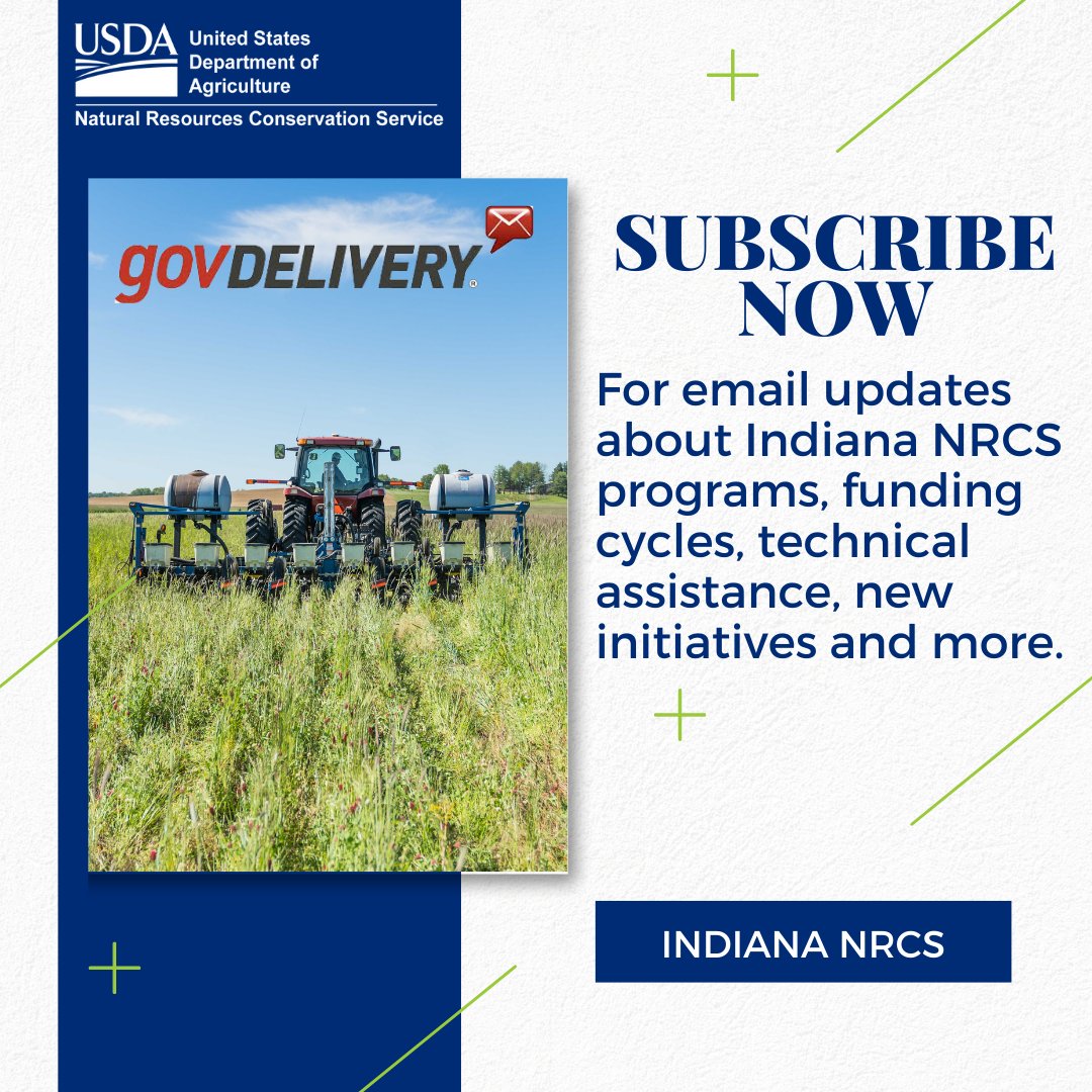 IndianaNRCS's tweet photo. Sign up for our free electronic news service to receive email and text alerts about program announcements, updates and deadlines. You pick the topics that interest you.  Sign up today!

https://t.co/i1nDc9qET6 https://t.co/nQD4V6GrGl