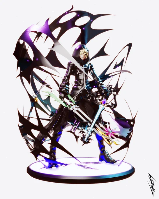 hooded roxas 3D figurine renders •created with C4D and blender 