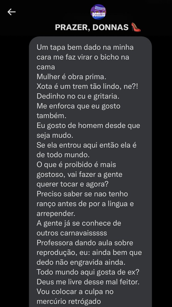 DONNASIMD's tweet image. Graças ao Senhor da Putaria, temos uma novatinha que toma nota das melhores falas que aconteceram pela manhã (nem 10 ainda), vamos expor? Essas foram as melhores até agora, aguardamos por mais.