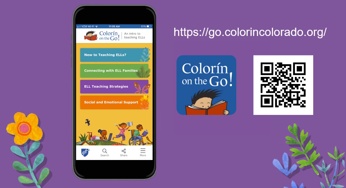 ICYMI: <a href="/ColorinColorado/">Colorín Colorado</a> has a new free web app called Colorín on the Go w/ 100+ strategies for educators of ELLs! 

You can connect from your device with a link or QR code. Check it out and pass it on!

go.colorincolorado.org

#ELL #ELLchat #MLL #MLLchat #GoColorin