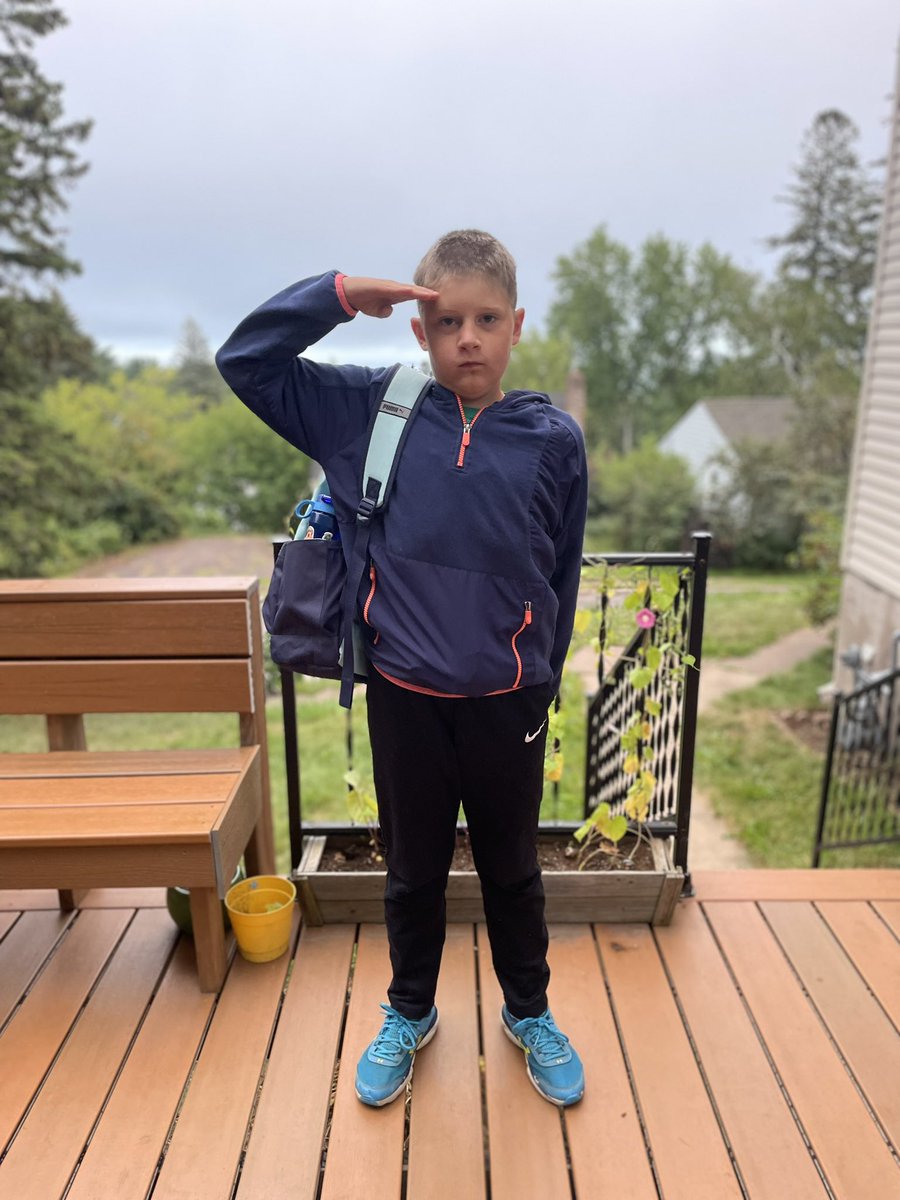 First day of school; my kids watched too much Top Gun this summer