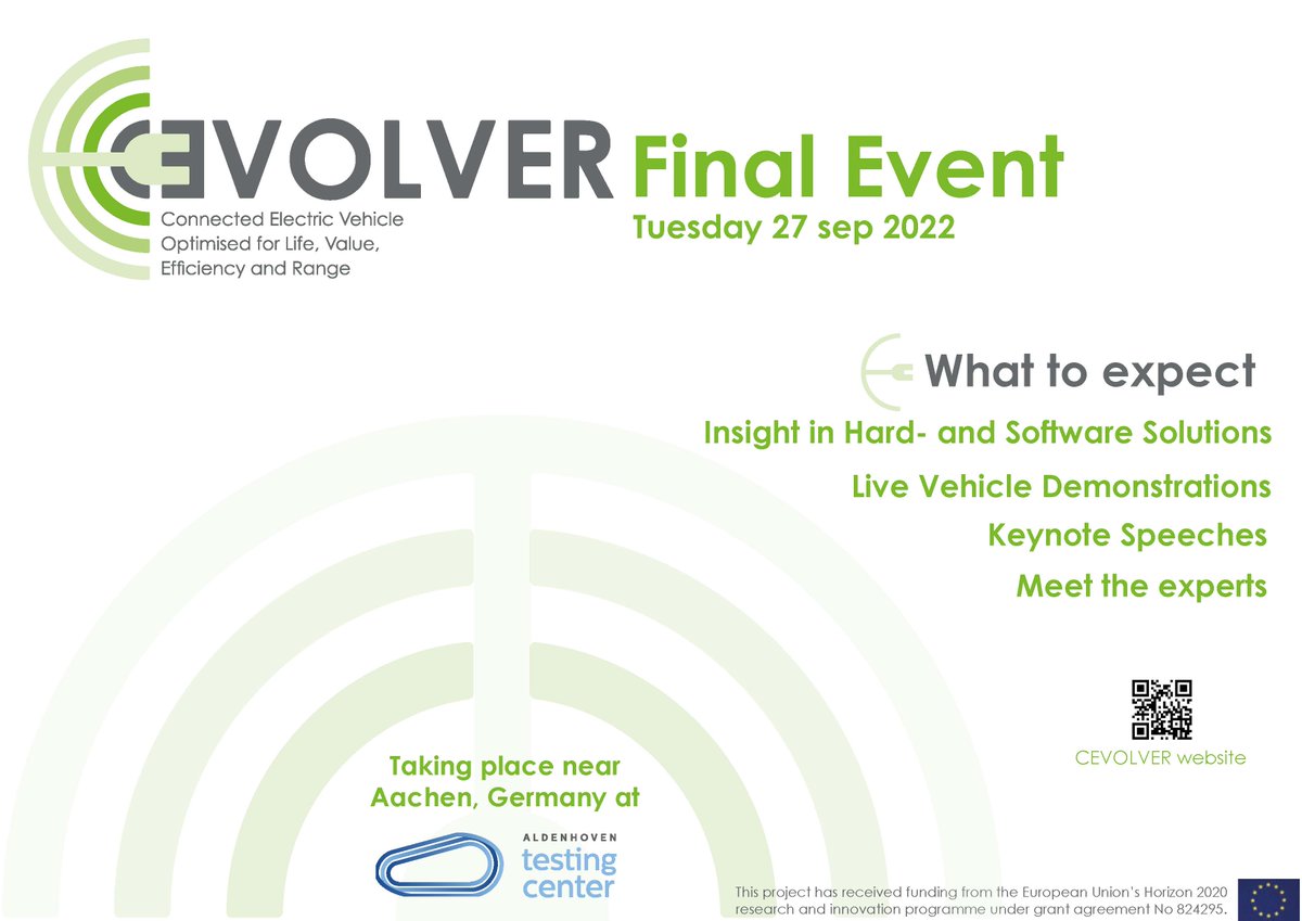 EVOLVECluster's tweet photo. Book the date!

CEVOLVER is presenting the results of all innovations developed and show the pathway for affordable battery-electric vehicles!

Tuesday, 27 September 2022 (Aachen, Germany) https://t.co/qY2V65cWtm

https://t.co/eWy0rJEong https://t.co/Gzz0xZDKnt