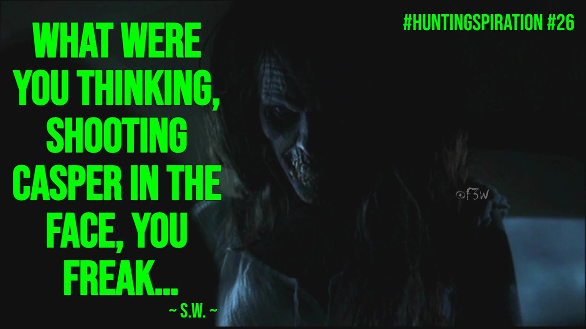 Franki3W's tweet photo. #HuntingSpiration #26
What were you thinking, shooting Casper in the face, you freak… ~ S.W. ~
#SPNFamily #Supernatural @jarpad @JensenAckles #Casper #ShootingGhosts #SPNForever #GhostStories #SPNAppreciationDay #SamWinchester #DeanWinchester #WinchestersForever #F3WsSpirations https://t.co/9Jv7SrgoyS