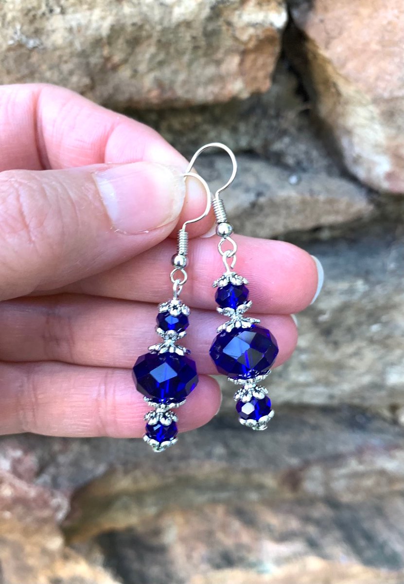 #Kaybejeweled #etsy shop: Sapphire Blue Crystal Dangle Earrings - September Birthday - Birthstone Jewelry etsy.me/3wY4g9q #sapphireearrings #crystalearrings #birthstonejewelry #septemberbirthday #septemberbirthstone #birthdaygift #Kaybejeweled