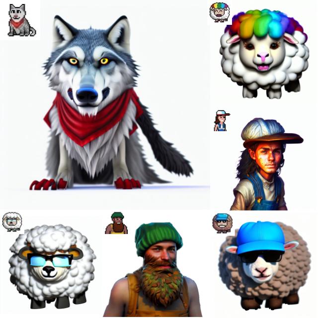 paji_a's tweet photo. #StableDiffusion いじってたら『dWolfgameNFT』ができそうな勢い😂 AutoMinterでフリーミントしたら欲しい人いますか？ https://t.co/hxyrgYfavz