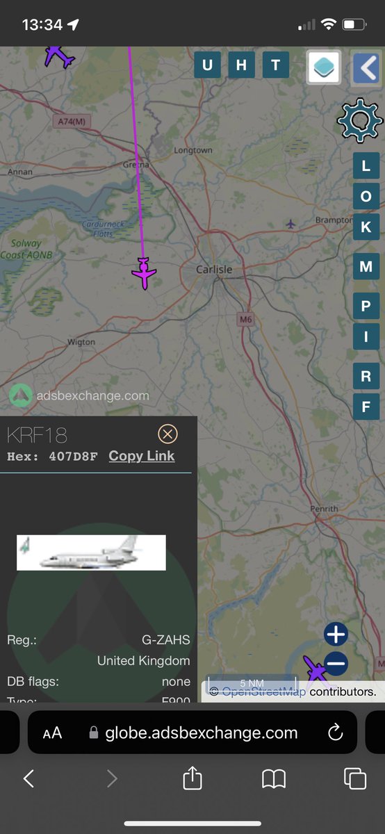 Not sure if #BorisJohnson is on board the same aircraft that he went to Balmoral on.

But if so he’s recently been over Carlisle, marking one end of the awkward Truss ‘…admired from Kyiv to Carlisle’ line.