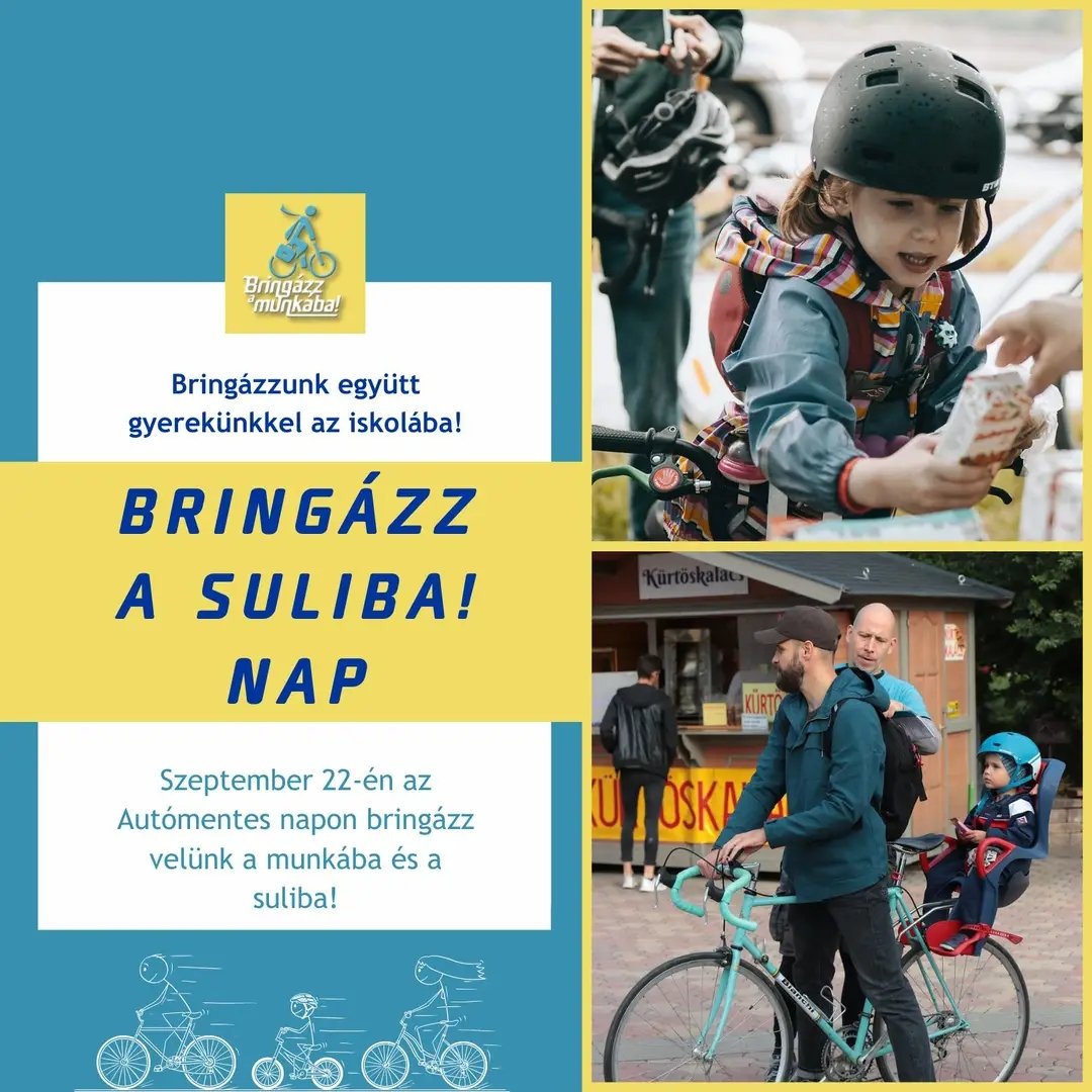 bringazzmunkaba's tweet photo. 🖐️Segíts egy barátságosabb városkép kialakításában, Bringázz a suliba! szeptember 22-én! Alig várjuk, hogy találkozzunk! További infók a hivatalos Facebook-eseményben: https://t.co/JV9QZNphSz
#cyclinglife #bringázzgyerekkel #biciklivelmunkába #biciklivelbárhova #automentesnap https://t.co/QvkUChVTKG