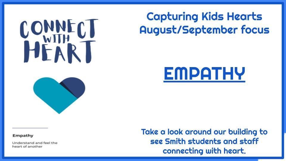 Smith_Seabees's tweet photo. During September #SmithSeabees are focusing on #EMPATHY. Students and staff are connecting with others by understanding and feeling the heart of someone else. Ask your student about our monthly focus. #capturingkidshearts๐๐ @absspublic @ckhflippengroup https://t.co/M2DOPHdWKH