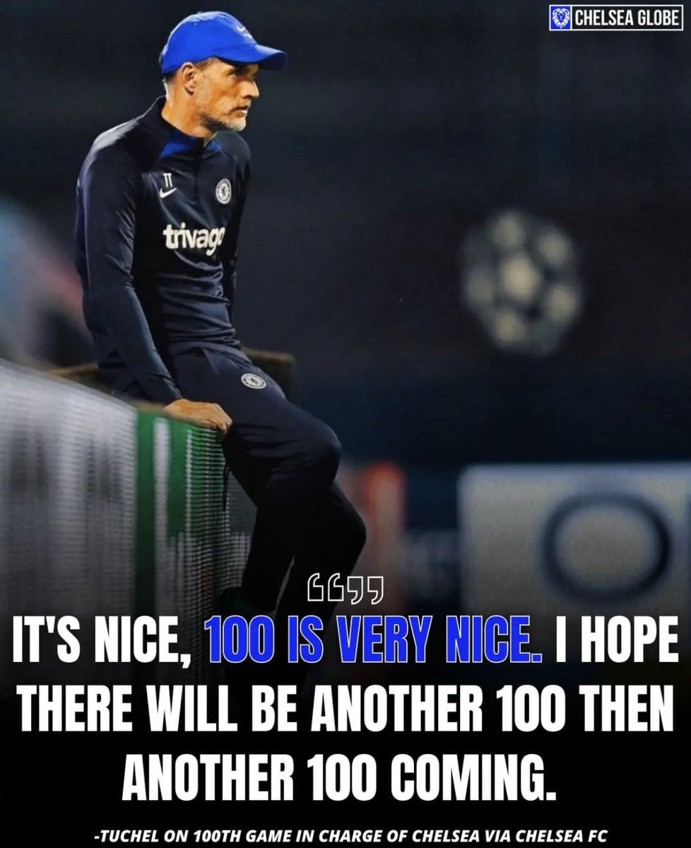 FrankKhalidUK's tweet photo. Thomas Tuchel on reaching 100 games for Chelsea 💙 https://t.co/rMzYBBGfs0