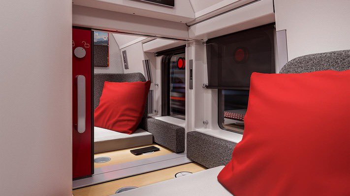 WilMochileando's tweet photo. ¿Tomar el tren de noche en Barcelona, dormir cómodo, y amanecer en Suiza? Será posible y te conectará a 14 ciudades europeas. Nightjet, un consorcio de compañías de trenes europeas comenzará a operar su primera ruta en 2022. Ahorrarás la noche de hotel y el boleto de avión. 🙌🏾🚝 https://t.co/2CGzZ4Ag6l
