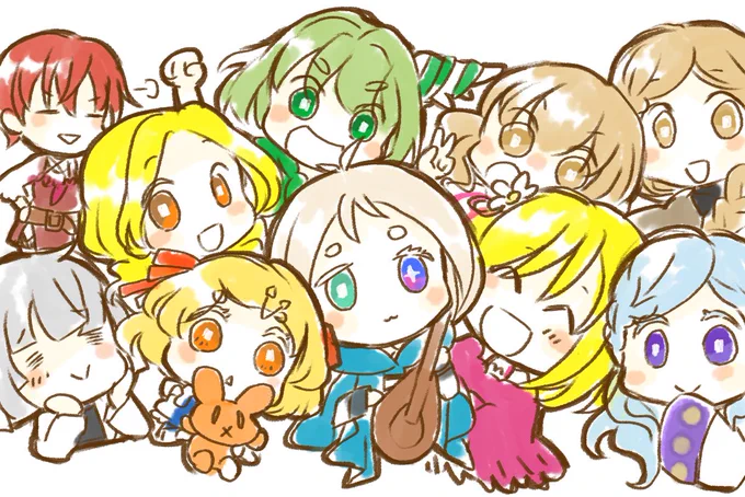 【ミニキャラバージョン】どのイラストが好みですか?▼アンケートもつなげるのでよろしければ!①アートワーク本など(目がわりと縦長)②歌ってみたコンピ「Bouquet」のおまけポスカ(ポップ)③「七色のオルゴール」おまけ絵(通常運転)④エアコミティアおつかれらくがき(手描き風) 