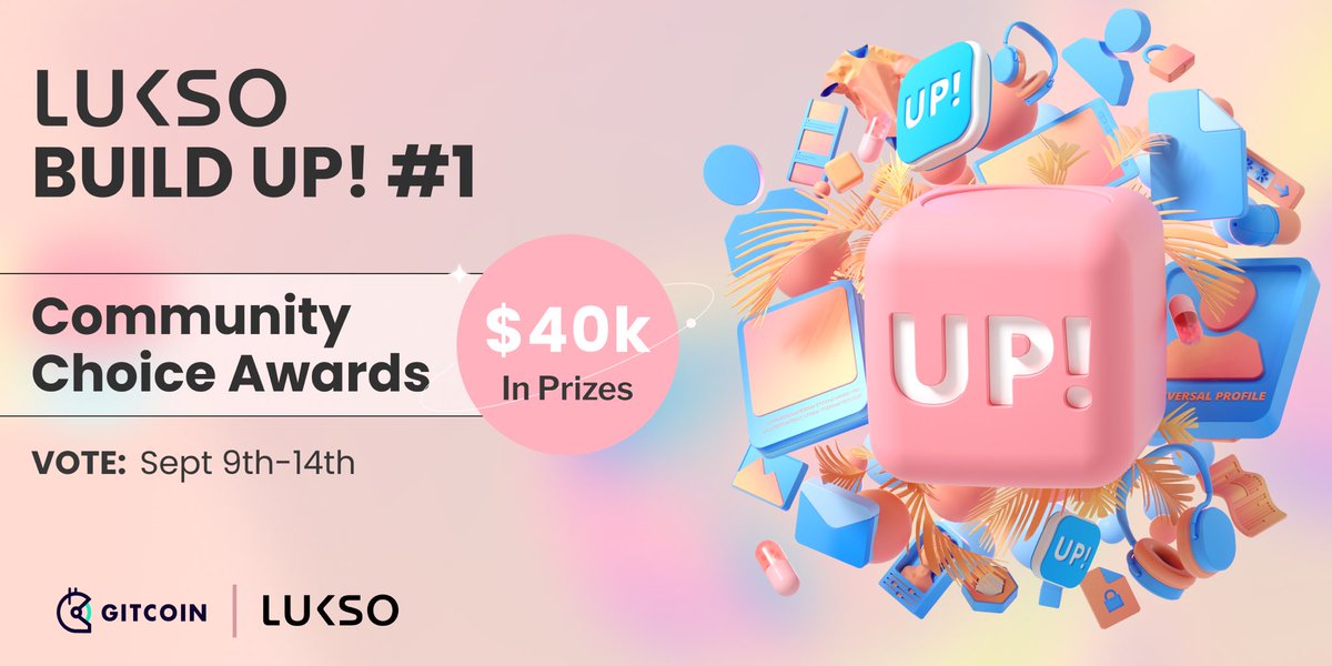 lukso_io's tweet photo. Community Choice Awards Registration🌟 

We are excited to give the community an opportunity to vote for their favourite projects submitted in the BUILD 🆙 # 1 hackathon! Voting will be open from Sept 9th-14th 🗳

Register to vote by Sept 8th:
https://t.co/jUOtew5DMv https://t.co/0ftU6uBxIl
