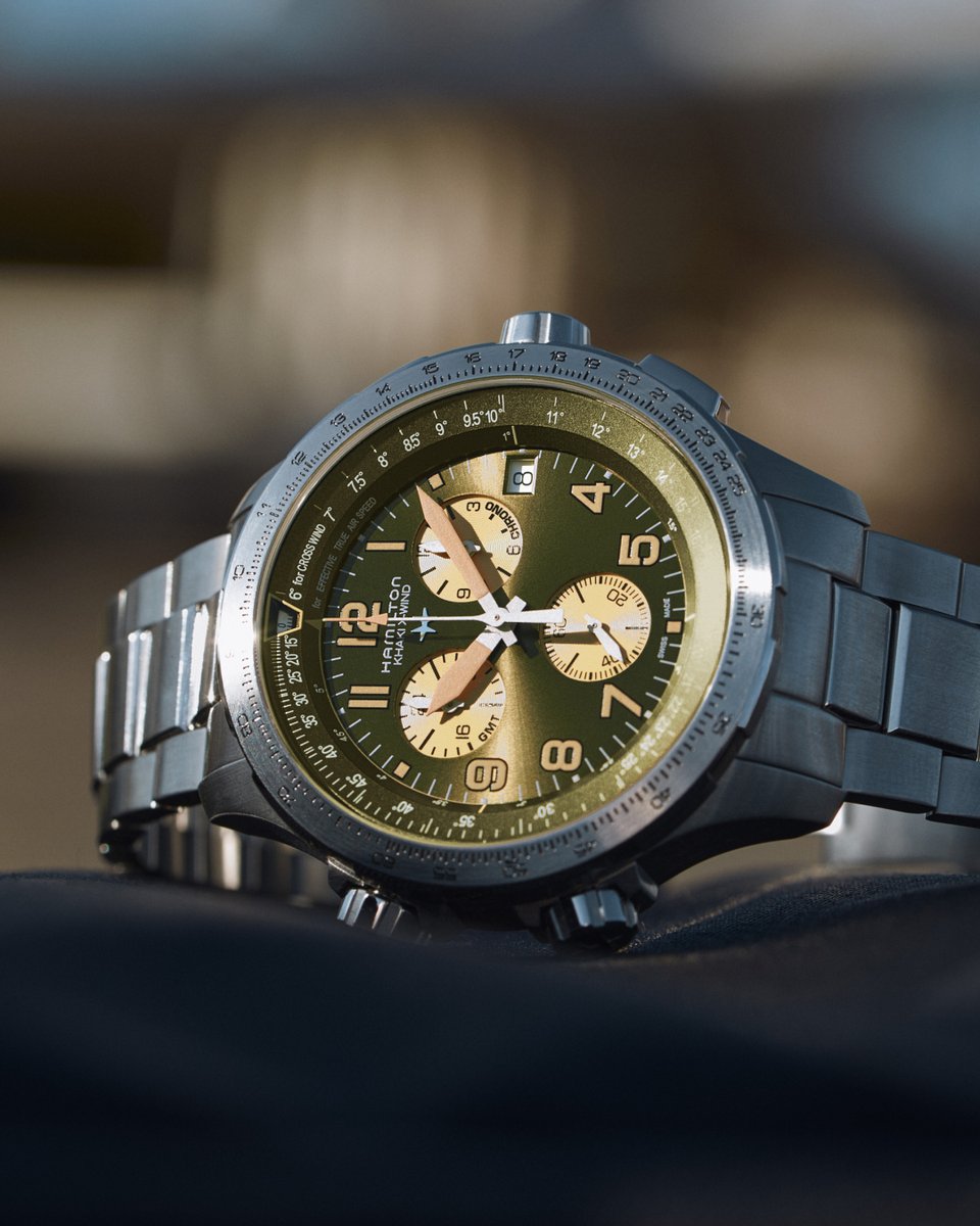 hamiltonwatch's tweet photo. Bold enough to be noticed. Enhanced with a green dial, the Khaki Aviation X-Wind GMT Chrono is a pilot watch with a character all of its own: https://t.co/9NS1OzJx3y
#hamiltonwatch #khakiaviation #khakixwind #pilotwatch #gmt
(Ref. H77932160) https://t.co/tz6j2h9Ii0