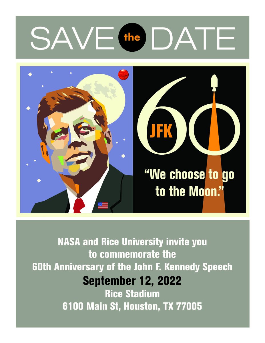 I encourage everyone to come out this weekend and celebrate the 60-year anniversary of President John F. Kennedy’s famous speech at Rice Stadium that launched the race to the moon. Find out more about the three-day event here: rice.edu/jfk60
