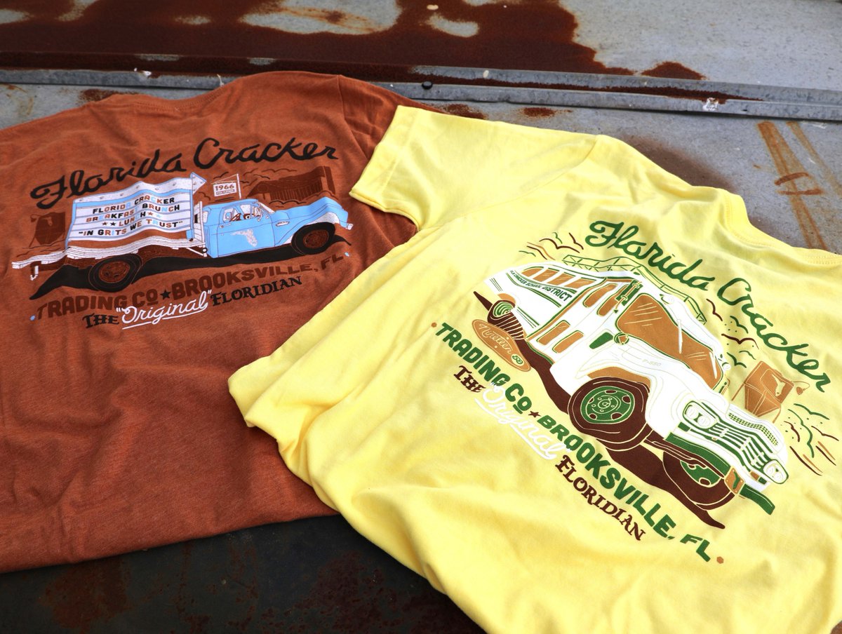 flacrackerstyle's tweet photo. 🚨NEW SHIRT ALERT!🚨
Did you miss out on our Classic Truck Series shirts?
*Both available for a very limited time, while supplies last!
#flacracker #florida #bootnation #brooksville #tradingco #2dollarbill #floridacracker #classic #trucks #shortbus #limitededition #flatbed #truck https://t.co/1OaVG1Mu5m
