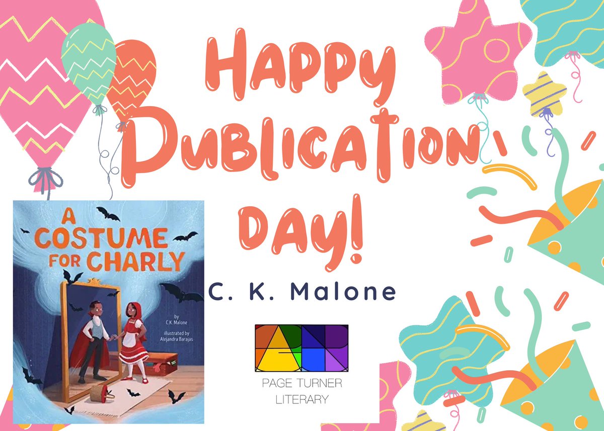 PageTurnerLit's tweet photo. Happy Publication Day @CKMalone2! So very honored to be your agent!
Purchase or pick up a copy from your local library today!
A Costume For Charly by CK Malone and illustrated by Alejandra Barajas
Edited: @Cherrita_Lee
Published by: @BeamingBooksMN
#LGBTQ #pb #Halloween2022 https://t.co/KXwwVKdBWw