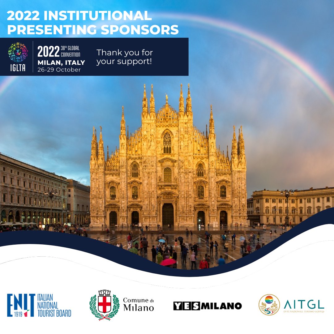 Meet our IGLTA 2022 #GlobalConvention Institutional Sponsors! 
Join us in #Milan, #Italy for the world's premier LGBTQ+ Tourism Event to Travel, Learn and Connect!

<a href="/ENIT_italia/">ENIT S.p.A. 🇮🇹</a> <a href="/ComuneMI/">Comune di Milano</a> <a href="/turismomilano/">YesMilano - TurismoMilano</a> <a href="/AITGL_/">AITGL - Ente Nazionale turismo LGBTQ+</a>