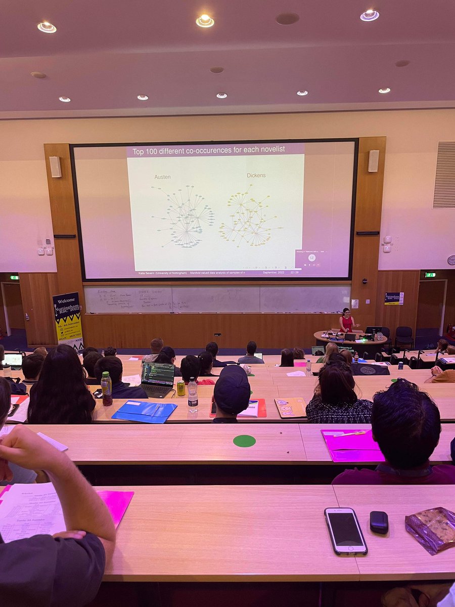 We thoroughly enjoyed the talk by <a href="/K_Severn/">Dr Katie Severn</a> yesterday at Nottingham RSC 2022! Katie discussed Statistical network analysis with applications in text analysis and also gave a fabulous introduction on herself and her cats 🐱 thank you Katie!