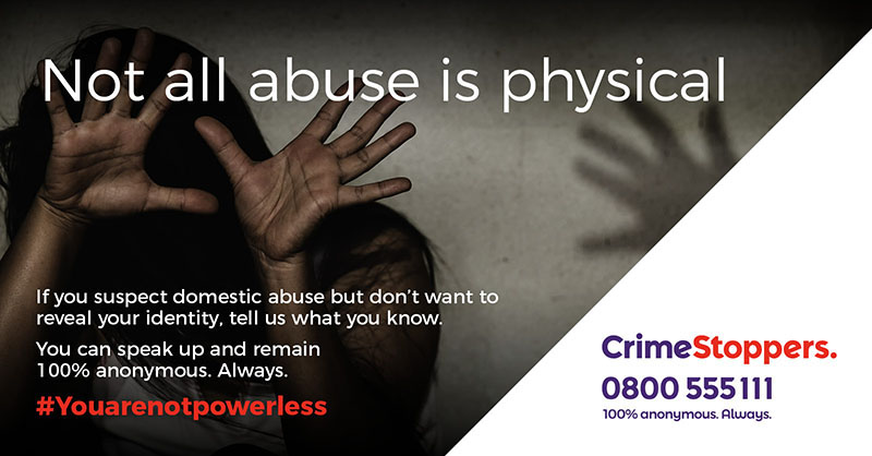 cs_wilt's tweet photo. Not all abuse is physical.
Do you suspect domestic abuse but don't want to reveal your identity?
Speak up 100% anonymously at 0800 555 111 or online at https://t.co/gFXL9I90XC.
#YouAreNotPowerless #WiltsHour #SwindonHour #Retweet #Crimestoppers #WiltshireTogether #ReportCrime https://t.co/kD4wRM5IlY