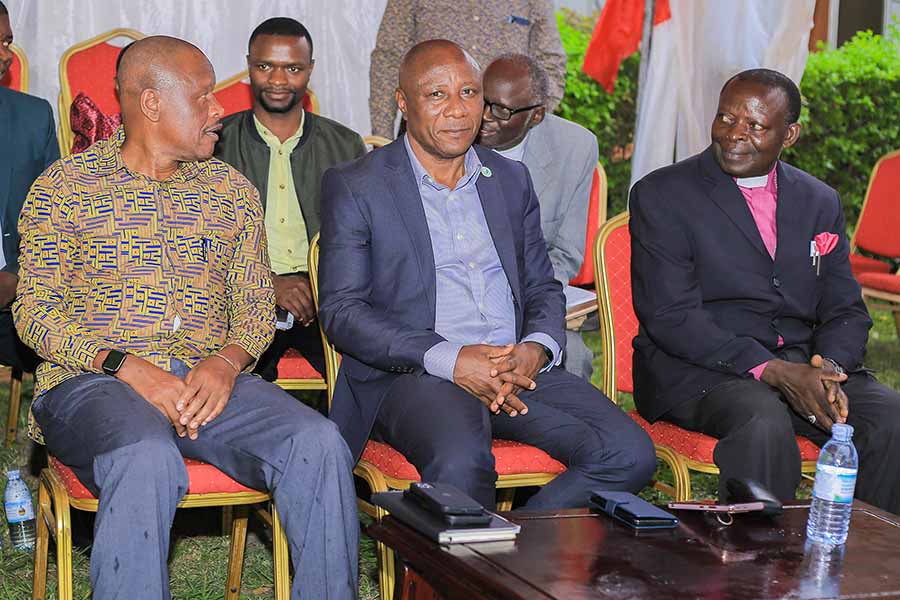 From left to right, CDF Gen. Wilson Mbadi, Stae Minister for ICT Hon. Kabyanga Godfrey.