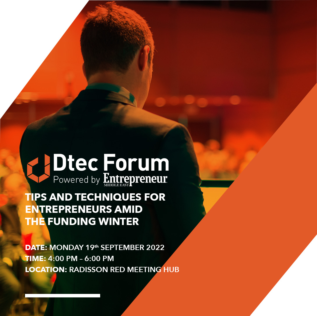 Dtec_dso's tweet photo. Dtec Forum is back again!
Be a part of our exciting event which cover tips and techniques for entrepreneurs amid the funding winter!
To register for this event, click the link below.
https://t.co/GaOi1fr3Ji
@EntMagazineME
#DtecEvents https://t.co/OMS9nfcGPF