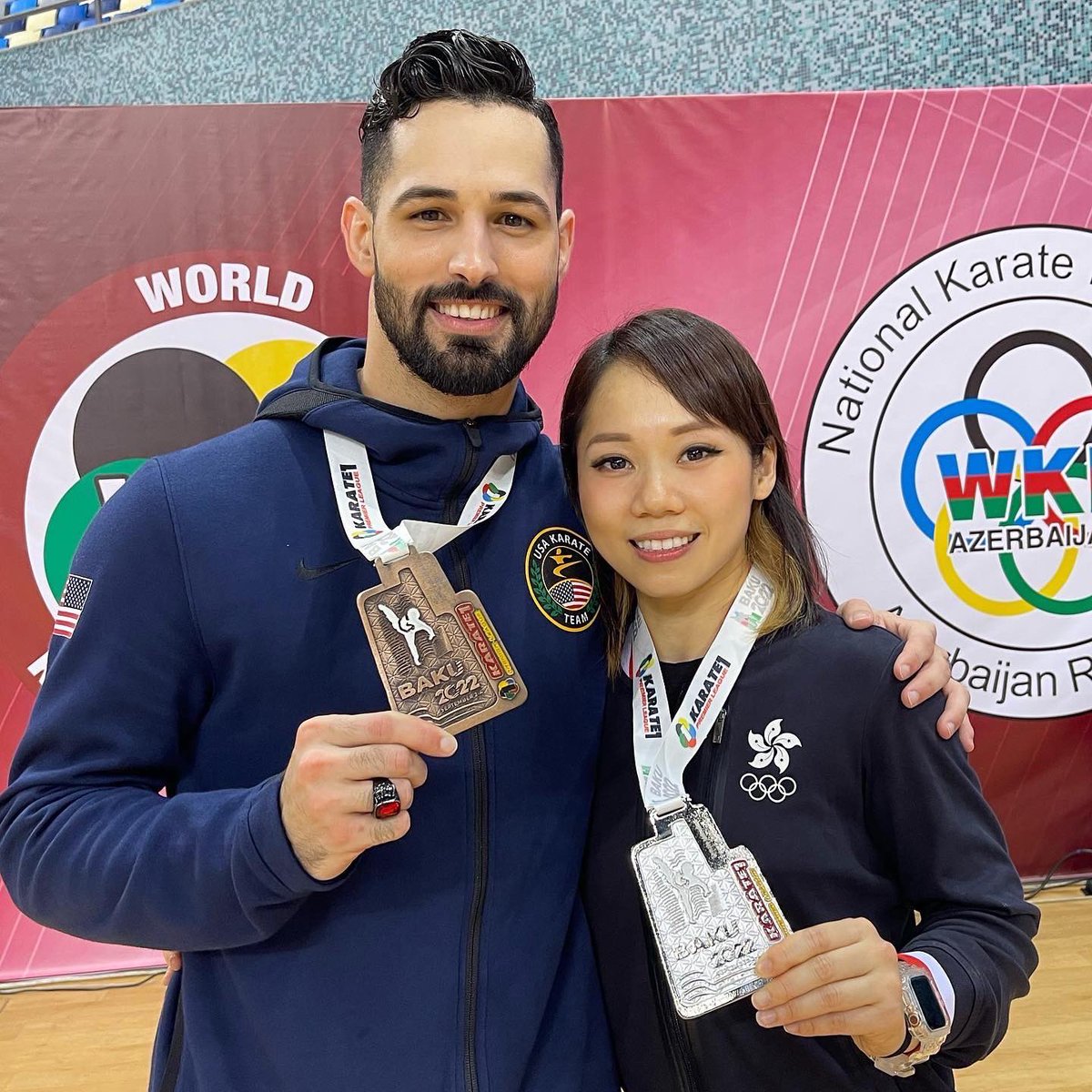 MSGRACELAU's tweet photo. Ended up with a silver medal in female kata and @arielkarate1 a bronze medal in male kata 💪🏼🔥 next time will be better! https://t.co/o0URuxfAek