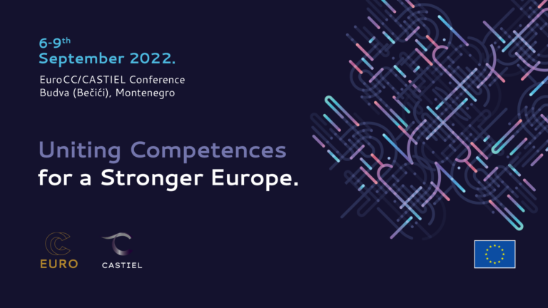 We are uniting competences for a stronger Europe💪at #EuroCCME22 Montenegro

The <a href="/EuroHPC_JU/">EuroHPC Joint Undertaking</a> team will join the debate on how to make #HPC available to different EU sectors: from science to industry &amp; public administration

📅6-9 September
🔴Watch live: bit.ly/3cNVRyy