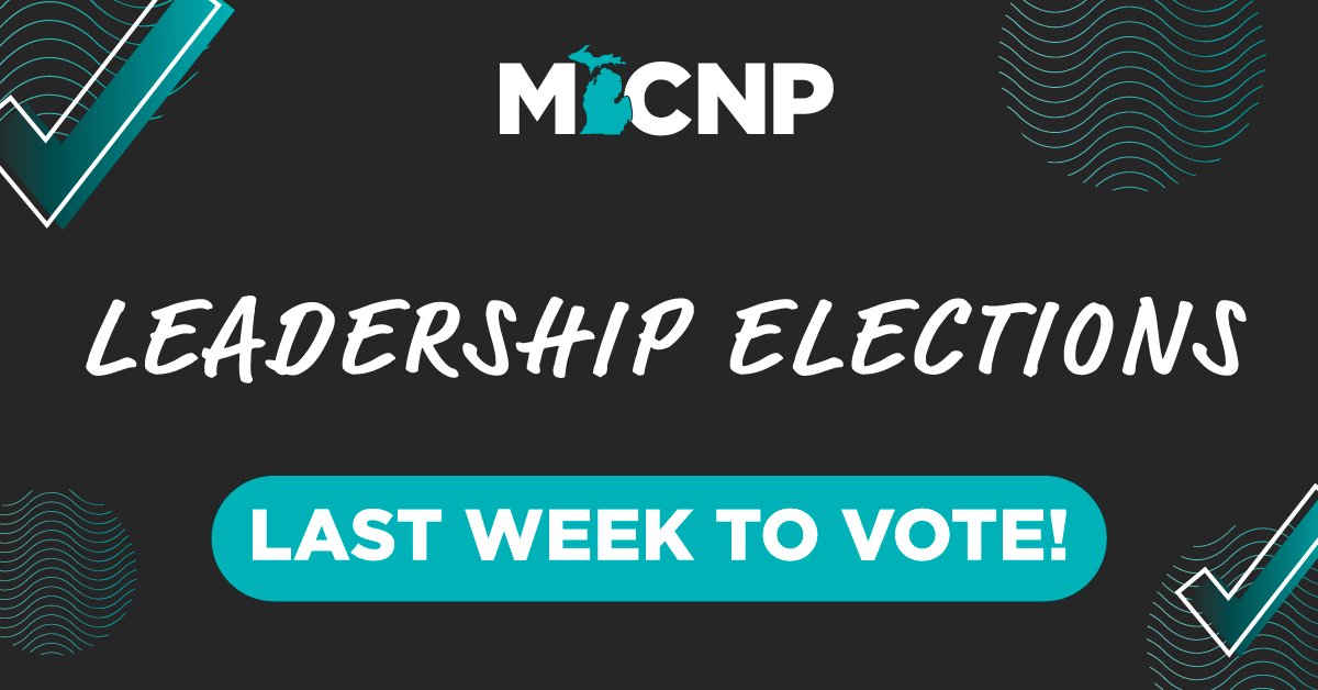 MichiganNPs's tweet photo. Are you looking to step into a leadership role and get involved in the work MICNP does? 

Nominations for 2022 MICNP officer positions are being accepted through this Friday, September 12th!

Learn more and apply: https://t.co/XlKQl9mniH https://t.co/KlyMy96aRb