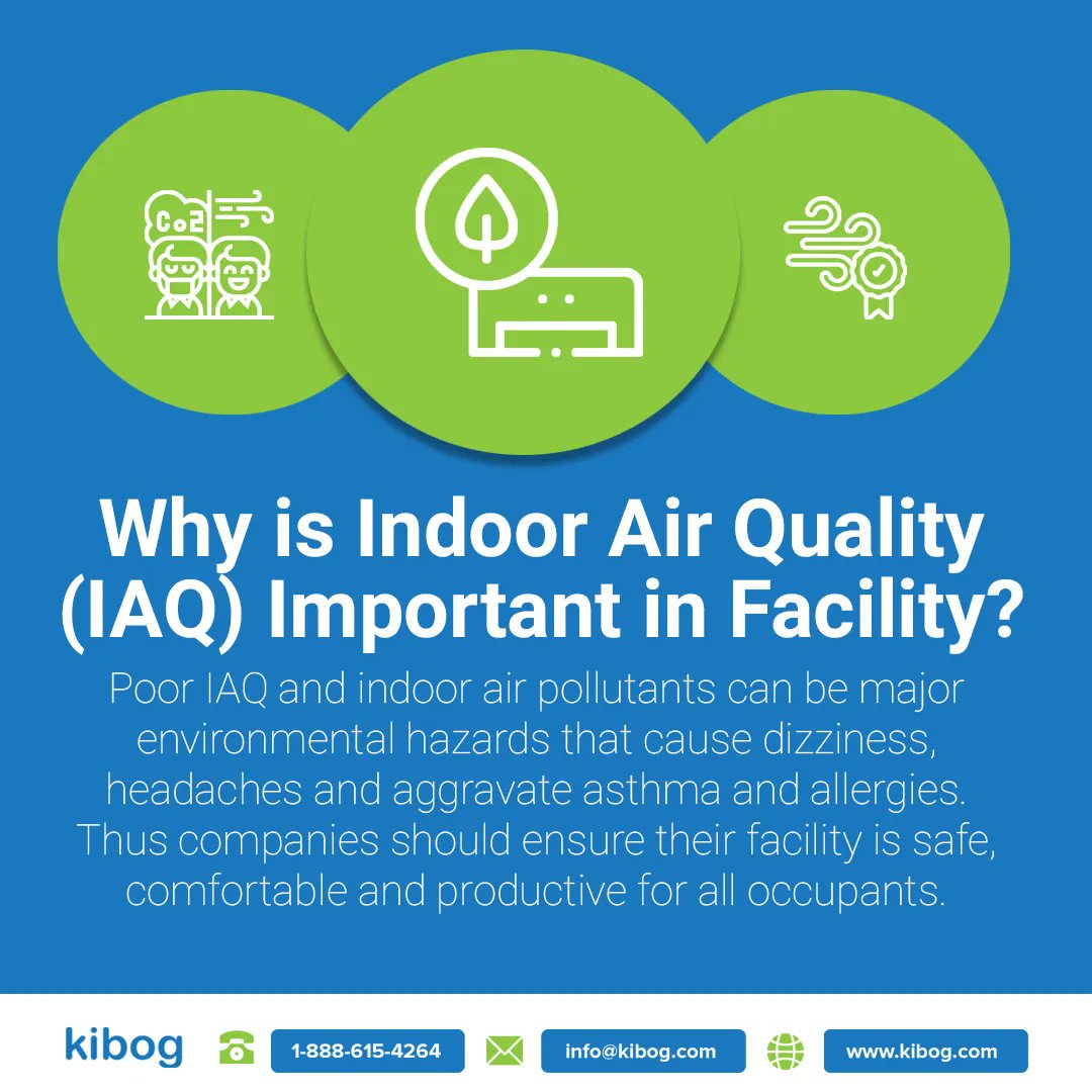 KibogInc's tweet photo. Good air quality will help keep employees happy, healthy, and productive; it’s one of the best investments you can make for your business!

If you want to learn more about improving your facility's IAQ, don't hesitate to drop us a message. https://t.co/GVySvKWy1C