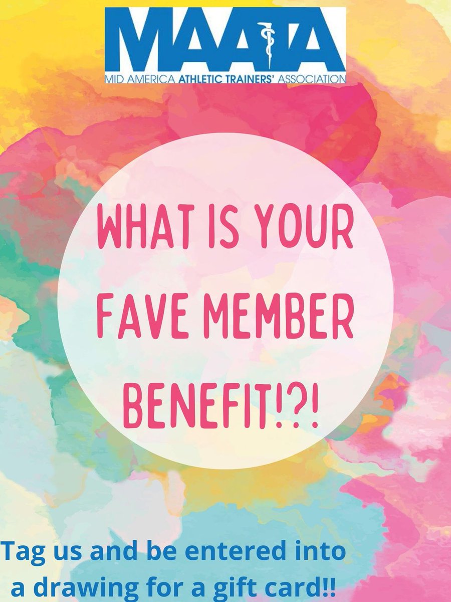 Welcome back from the holiday weekend! We want to know your favorite benefit of being a member of the <a href="/NATA1950/">NATA</a>, MAATA or your state org! Tag us in your reply by Thursday at 11:59 pm to be entered  for one of two $50 gift cards! Tag some of your AT colleagues as well!