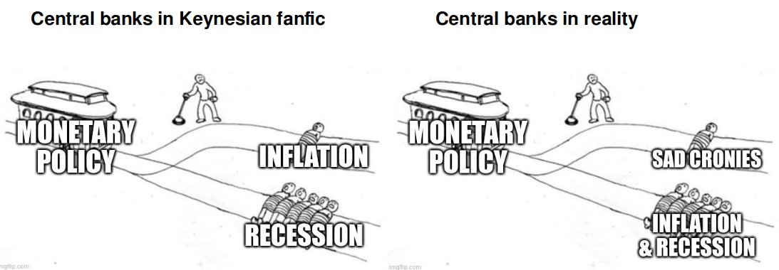 saifedean's tweet photo. Only parasites who benefit from inflation believe there's a trade-off between inflation &amp; recessions.

Anyone with a brain understands inflation is itself the cause of recessions &amp; the only way to fight recessions is to stop inflation.

#ReadRothbard https://t.co/p5s6R6ZJZQ