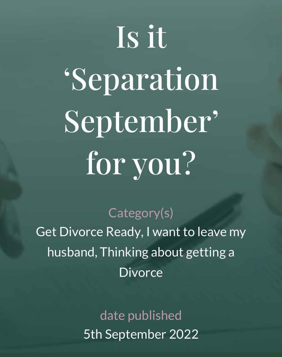 DivorceAlchemy's tweet photo. Is it #separationseptember for you? The children are back to school so there’s more space to think about #divorce https://t.co/XqhgRJdOIl https://t.co/UP3CYJJqFh