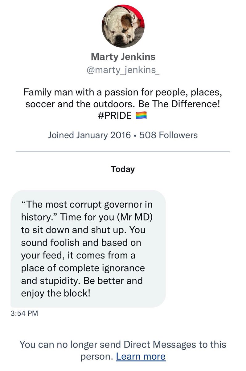 tomjohn266's tweet photo. @marty_jenkins_ She should’ve told you to sit down and shut up. You sound foolish and based on your feed, it comes from a place of complete ignorance and stupidity. Be better and enjoy the block!
(Twitter doesn’t respond effectively to complaints against psychopaths. This should fix the problem) https://t.co/lSn8ZeaxlL