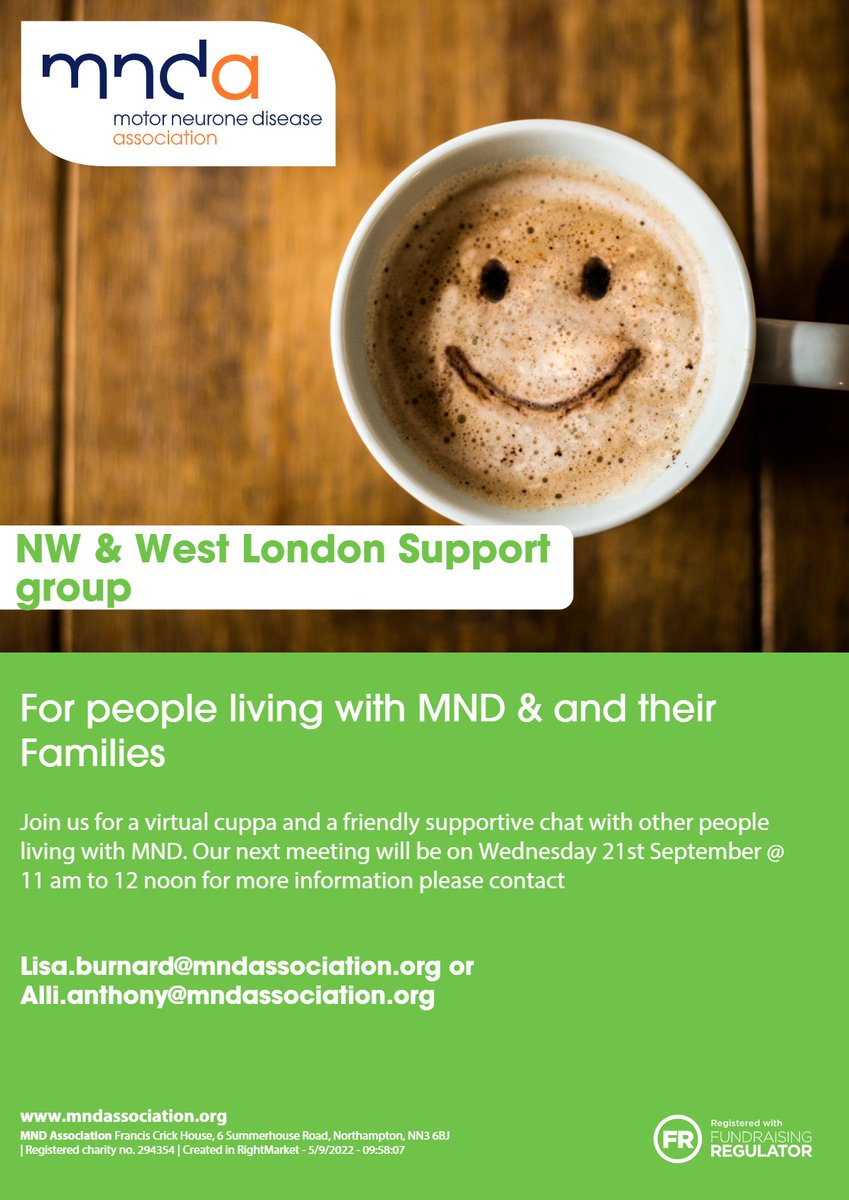 Here are details of our upcoming support meetings #MND