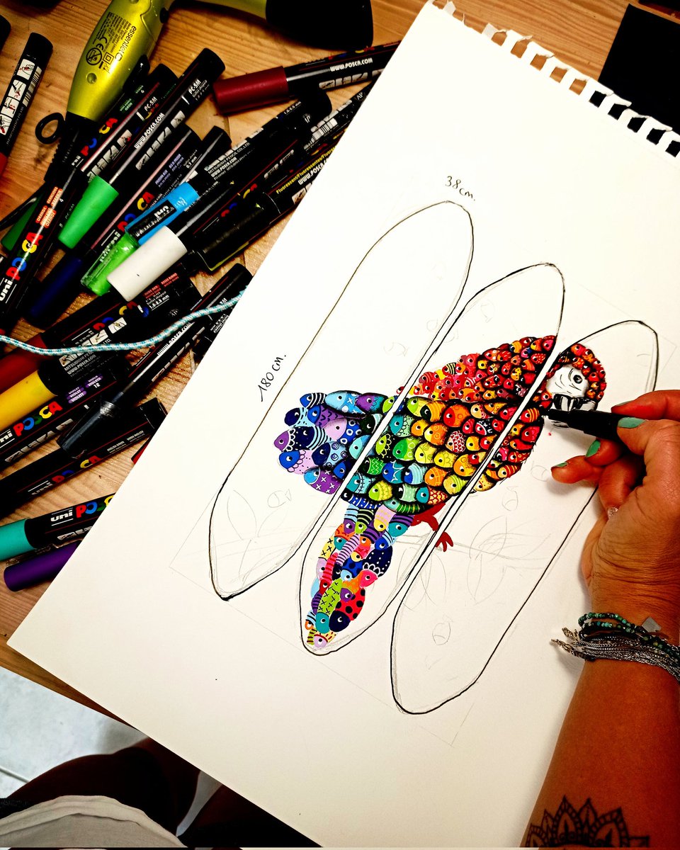 maluzelle's tweet photo. Un croquis qui prend forme 💪🐟🦜
#posca #art #ArtistOnTwitter #surf #longboard #poscaart #perroquet #fish #artontwitter #artwork @POSCA_Coloring https://t.co/tkxYAbsk57