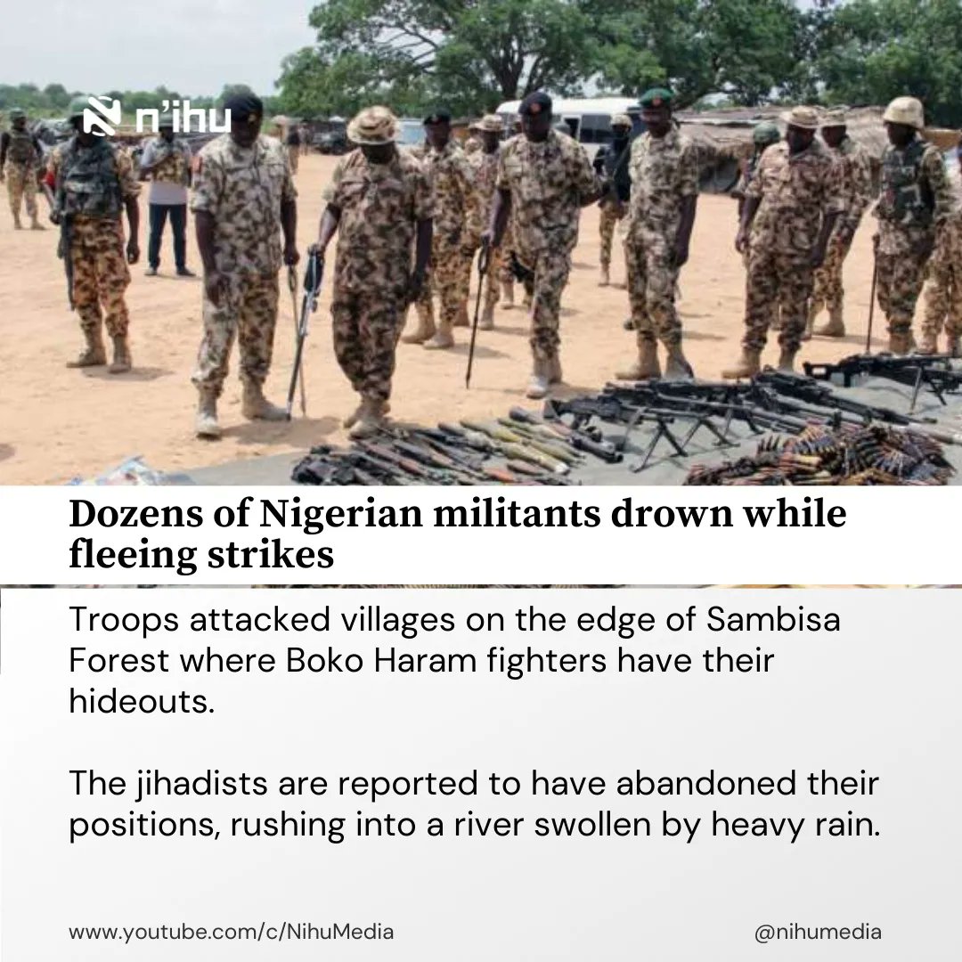 Nihumedia's tweet photo. Dozens of Nigerian militants drown while fleeing strikes. https://t.co/8F9Zx8devJ