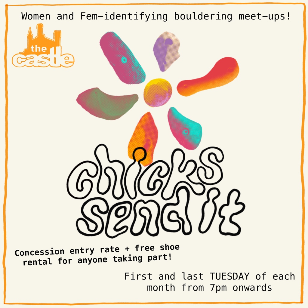 We're super excited to welcome <a href="/chicks/">Chicks</a>.send.it to the Castle this evening for their women and fem-identifying meet up! 

You'll find them here on the first and last Tuesday of every month from now on 🎉