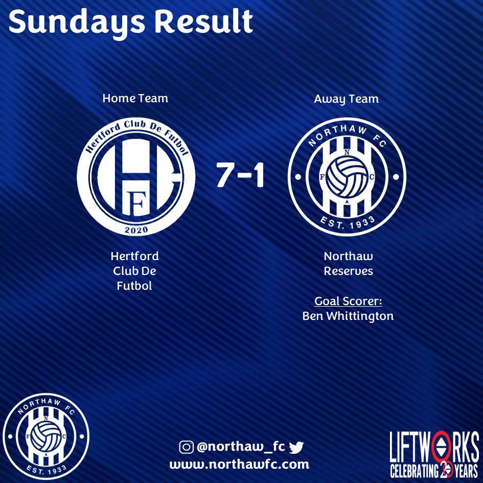 northaw_fc's tweet photo. Sundays result:
@DeHertford 7-1 Northaw Reserves
⚽️ @BenWhit95 https://t.co/BeJUlA9EhL
