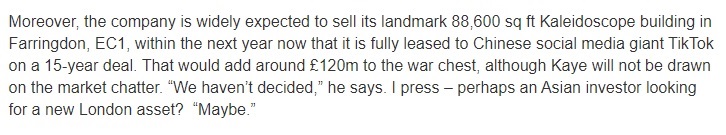 samanthamcclary's tweet image. From @EGPropertyNews's #EGInterview with @helicalplc (correct tag this time) boss Gerald Kaye almost a year ago. #crystalball