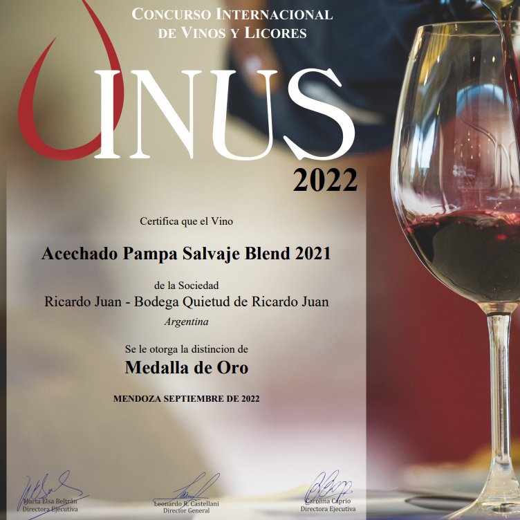 incominglapampa's tweet photo. Siguen las distinciones para los vinos pampeanos ! #Acechado #BodegaQuietud Medalla de Oro #Vinus2022 Felicitaciones ! #Vino #Wine #WineTourism #TurismoDelVino #LaPampa https://t.co/MIjNCdGX95