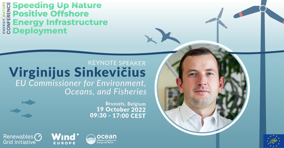 RenewablesGrid's tweet image. Our conference on speeding up #NaturePositive #offshore #energy infrastructure will be opened with a keynote from Commissioner @VSinkevicius🎉

Now's your chance to register &amp;amp; join us at @KVSbrussels  on 19 Oct - check out the full agenda and register now👉🏽bit.ly/3AOWaRP