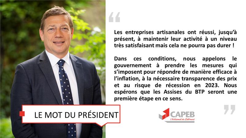 capeb_fr's tweet photo. 📢 #ConjCAPEB Malgré la conjoncture positive, la #CAPEB reste préoccupée par la poursuite de la ↗️ des prix des matériaux et les difficultés géopolitiques, qui pèsent de plus en plus sur les marges et les trésoreries des entreprises artisanales du #BTP 👇 https://t.co/yF5MY5apEc