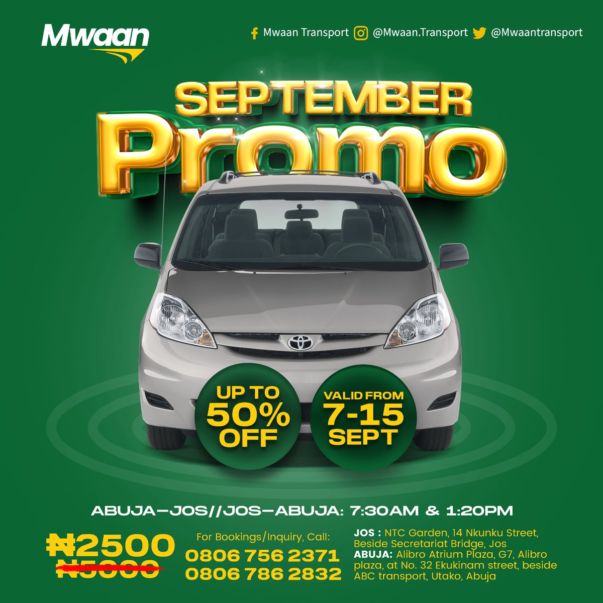 carljamesglobal's tweet photo. Experience Air Travel by road with @MwaanTransport

Follow for live updates on PROMOS &amp; DEALS here 👇
https://t.co/CTbqqEQH2V

#mwaantransport https://t.co/hFLuD7vkmN