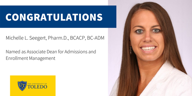 UToledoPharmacy's tweet photo. #Congratulations to Dr. Michelle Seegert for being named the Associate Dean for Admissions and Enrollment Management for the College of Pharmacy &amp; Pharmaceutical Sciences! 🚀#utoledopharmacy #pharmacy #admissions #enrollment https://t.co/6m41l3iCnE