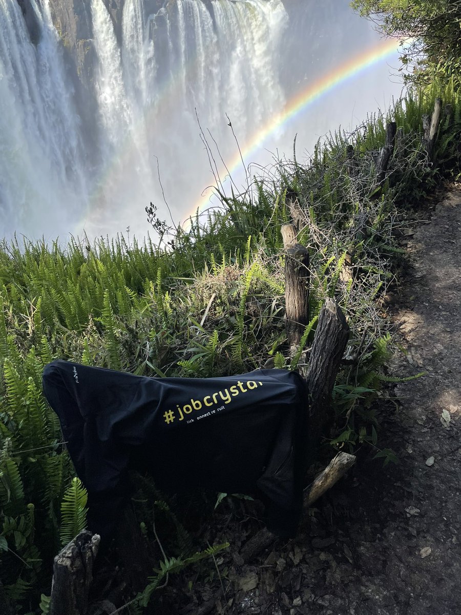 sashajknott's tweet photo. When rainbows at Vic Falls meet @jobcrystal 💦 #jobcrystal #unicornfinders https://t.co/5cxc76fDBf