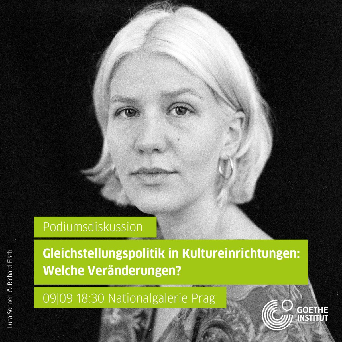 GI_Tschechien's tweet photo. Gemeinsam mit @IFPrague laden wir Sie herzlich in die @narodnigalerie zur #Diskussion "Gleichstellungspolitik in Kultureinrichtungen" ein. Mit der 🇩🇪 Kuratorin Luca Sonnen, Expertin für feministische und diskriminierungsfreie Arbeitsweisen👉https://t.co/JExCuYBnt4🍀
#fem22 #Frau https://t.co/nszaouyC9B