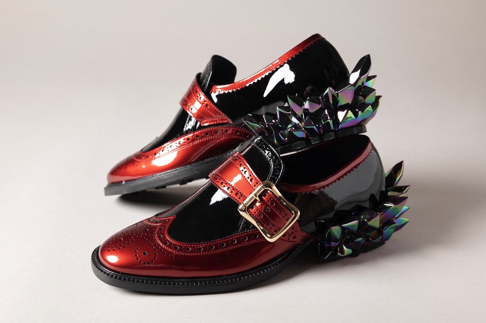 hazama 美来永光のドレスローファー white×black