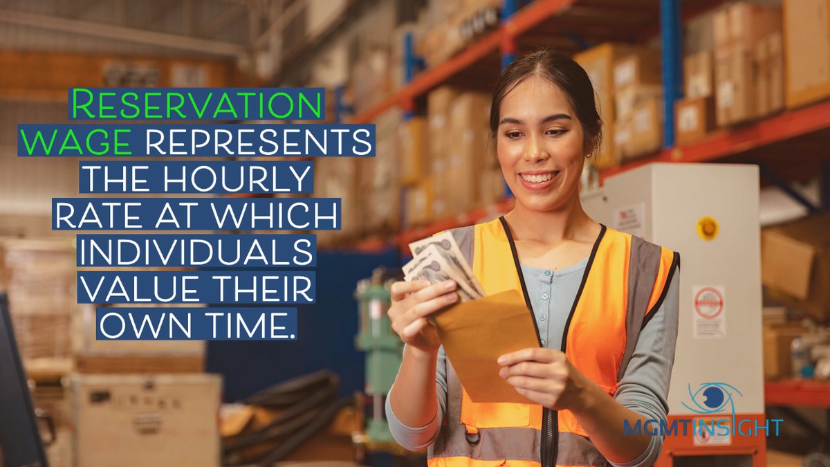 MGMTinsightLLC's tweet photo. What is reservation wage, and why is it so important to business owners? Reservation wage is the lowest wage rate at which a worker would be willing to accept a job and represents the hourly rate at which individuals value their own time. Learn more: https://t.co/72LQ8eAzf3 https://t.co/TbJzZAuzGH